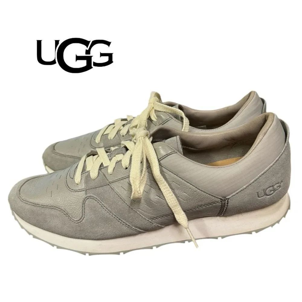 UGG Trigo Trainer Men's Gray Leather Suede Sneakers 12